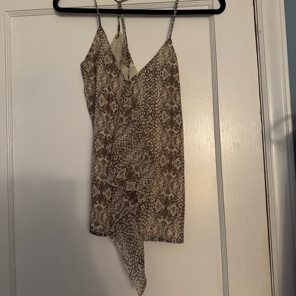 Michael Kors NWT Brown and Cream Snake Skin Patterned Fabric